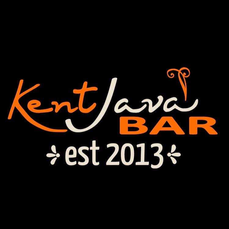 Kent Java Bar logo on a black background, with orange and beige lettering and 'est 2013' text.