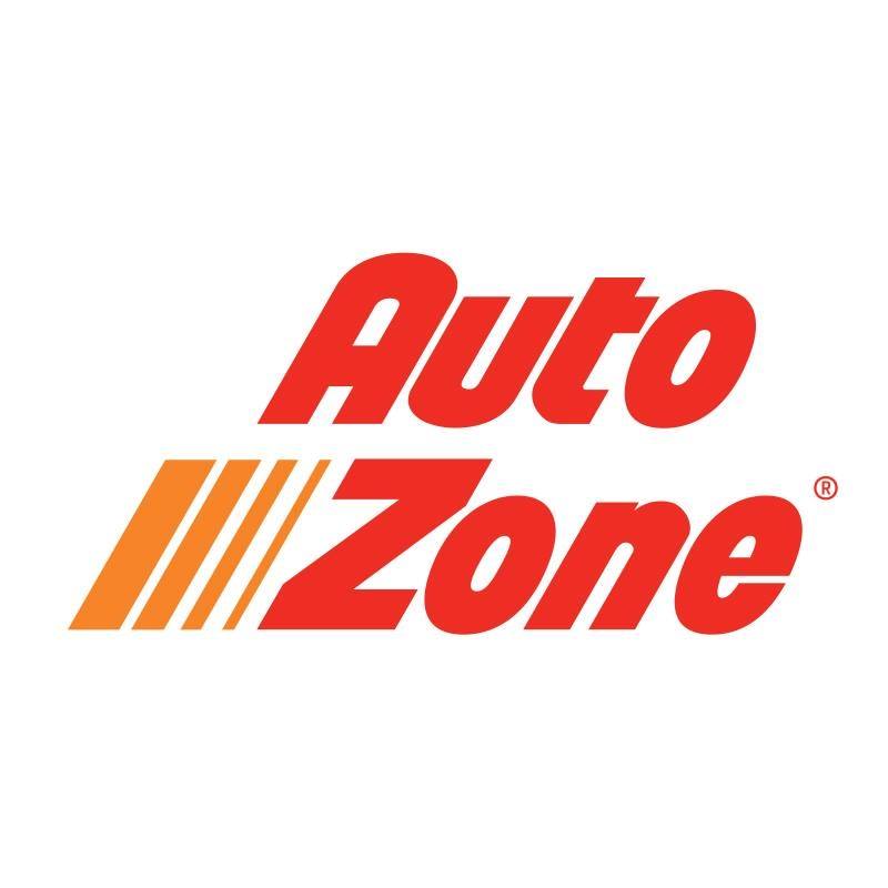 AutoZone logo in red with orange diagonal stripes